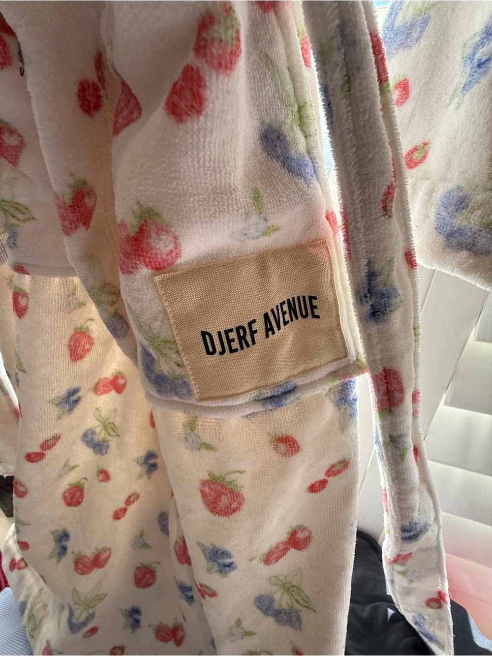 Djerf Avenue White Robe with Multicolor Strawberry Print - Picture 2 of 4